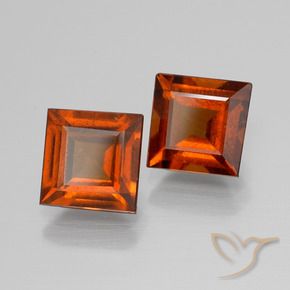 Gemas de granate hessonita Naranja oscuro natural de 4.00 ct, Cuadrado, VS