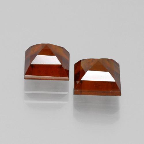Gemas de granate hessonita Naranja oscuro natural de 4.31 ct, Cuadrado, VS