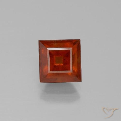 2.13ct Natural Naranja oscuro Granate Hessonita, Cuadrado, VS-SI