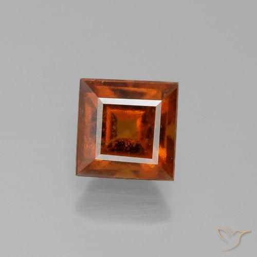 2.19ct Natural Naranja oscuro granate hessonita, Cuadrado, VS-SI
