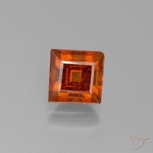 2.18ct Natural Naranja fuego Granate Hessonita, Cuadrado, VS-SI