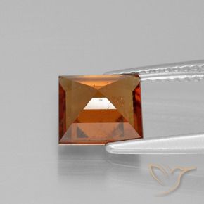 granate hessonita Naranja oscuro medio natural de 2.01 ct, Cuadrado, VS-SI