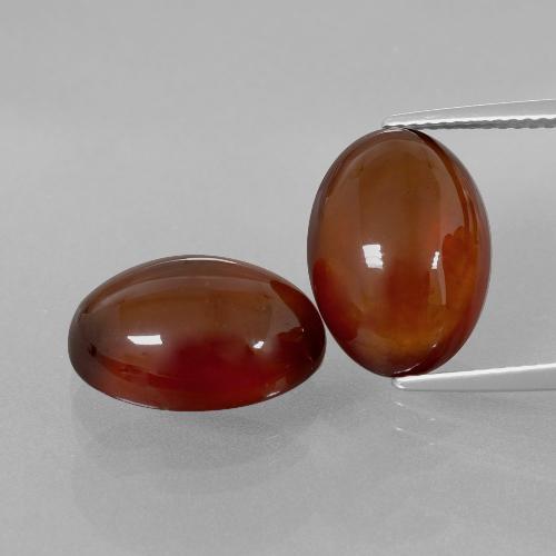 Gemas de granate hessonita Rojo pintalabios natural de 15.94 ct, Corte Óvalo, Transparente