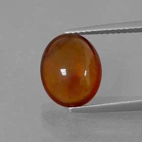 Granate hessonita naranja natural de 4,85 ct, corte óvalo, transparente