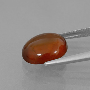Granate hessonita naranja natural de 4,85 ct, corte óvalo, transparente