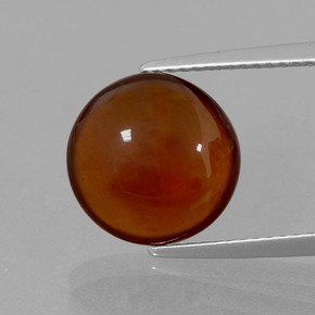 Granate hessonita naranja natural de 5,68 ct, corte redondo, transparente