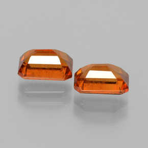 Gemas de granate hessonita Naranja oscuro natural de 2.46 ct, corte esmeralda, VS