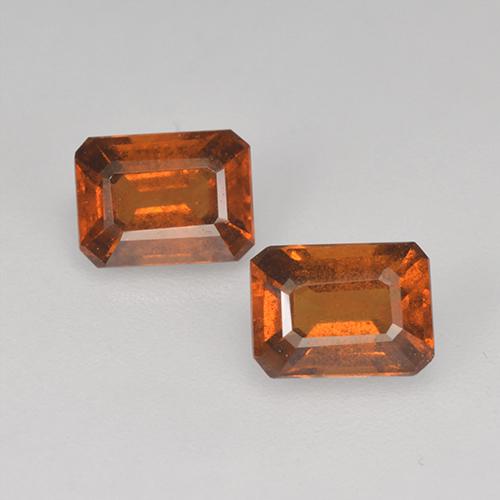 Gemas de granate hessonita naranja natural de 2,17 ct, corte esmeralda, VS