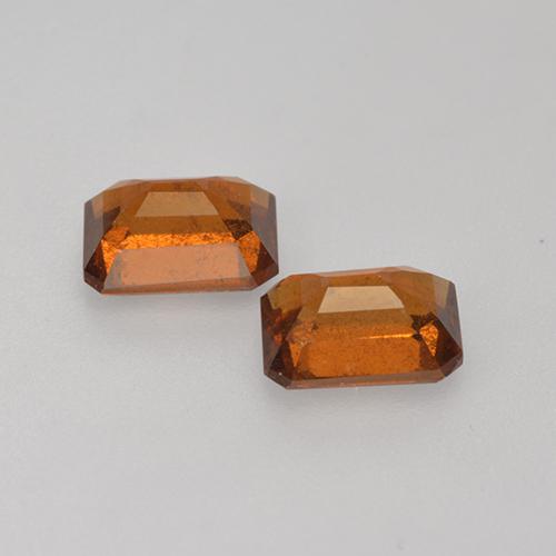 Gemas de granate hessonita naranja natural de 2,17 ct, corte esmeralda, VS