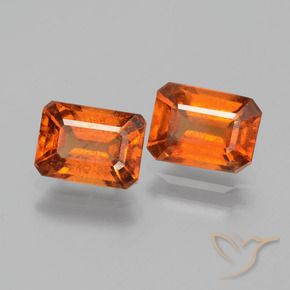 Gemas de granate hessonita Naranja oscuro natural de 2.36 ct, Corte Octágono / Esmeralda, VS-SI