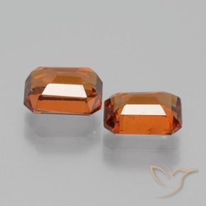 Gemas de granate hessonita Naranja rojizo natural de 2.38 ct, Corte Octágono / Esmeralda, VS-SI