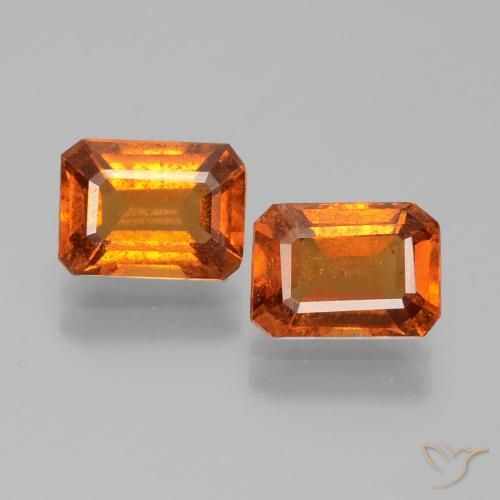 2.24ctw Natural Naranja medio Granate Hessonita, corte esmeralda, VS-SI