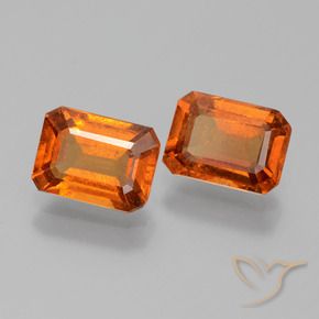 Gemas de granate hessonita Naranja medio natural de 2.24 ct, Corte Octágono / Esmeralda, VS-SI