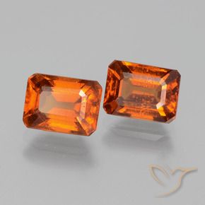 Gemas de granate hessonita Ámbar naranja natural de 2.81 ct, Corte Octágono / Esmeralda, VS-SI