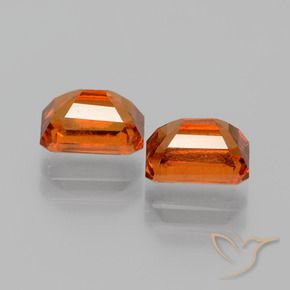 Gemas de granate hessonita Ámbar naranja natural de 2.81 ct, Corte Octágono / Esmeralda, VS-SI
