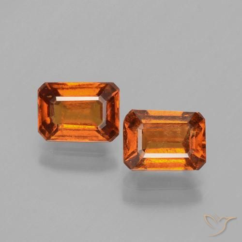 2.57ctw Natural Naranja oscuro Granate Hessonita, corte esmeralda, VS-SI
