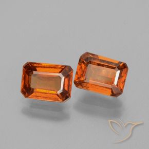 Gemas de granate hessonita Naranja oscuro natural de 2.57 ct, Corte Octágono / Esmeralda, VS-SI