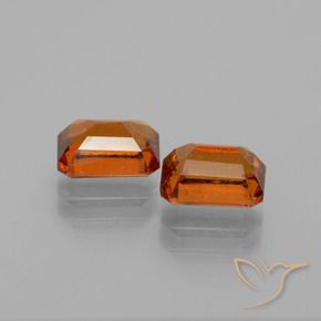 Gemas de granate hessonita Naranja oscuro natural de 2.57 ct, Corte Octágono / Esmeralda, VS-SI