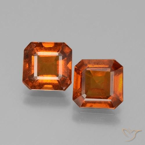 2.98ctw Natural Naranja oscuro Granate Hessonita, corte esmeralda, VS