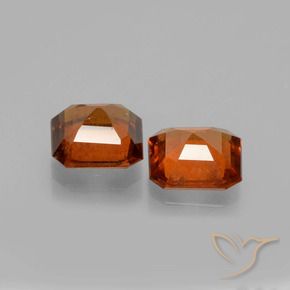 Gemas de granate hessonita Naranja oscuro natural de 2.98 ct, Corte Octágono / Esmeralda, VS
