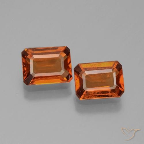 1.90ctw Natural Ámbar naranja granate hessonita, corte esmeralda, VS