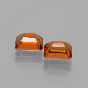 Gemas de granate hessonita naranja natural de 2,63 ct, corte esmeralda, VS