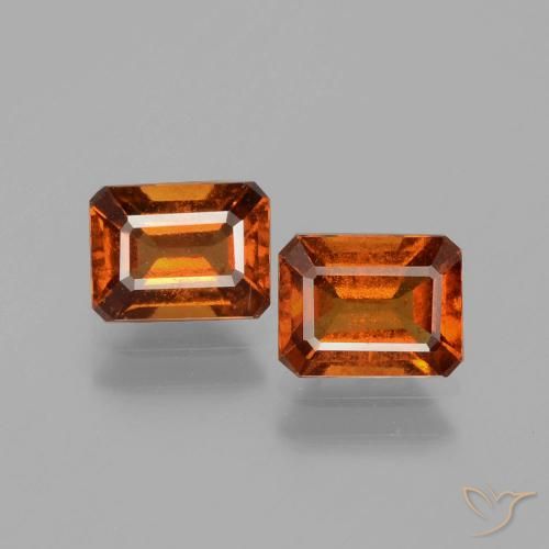 2.25ctw Natural Naranja medio Granate Hessonita, corte esmeralda, VS