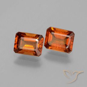Gemas de granate hessonita Naranja medio natural de 2.25 ct, Corte Octágono / Esmeralda, VS