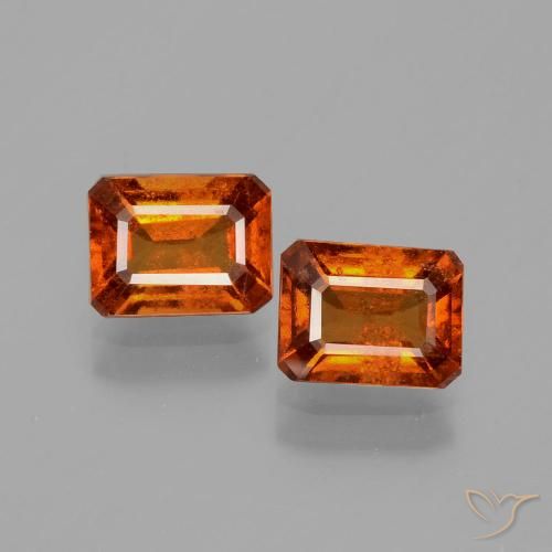 2.22ctw Natural Ámbar naranja granate hessonita, corte esmeralda, VS-SI
