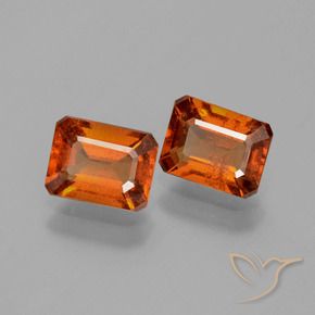 Gemas de granate hessonita Ámbar naranja natural de 2.22 ct, Corte Octágono / Esmeralda, VS-SI