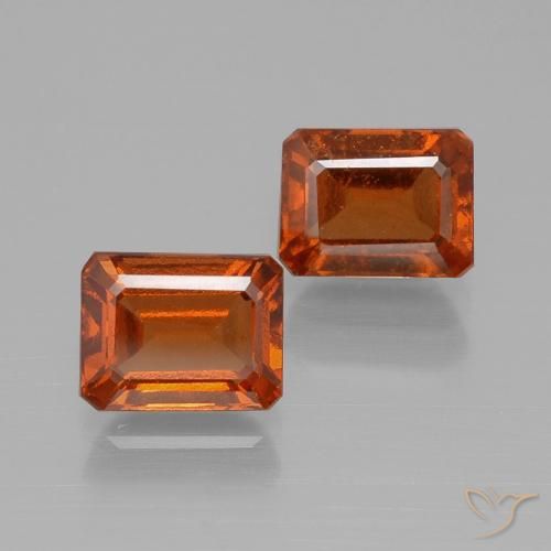 2.92ctw Natural Naranja rojizo Granate Hessonita, corte esmeralda, VS