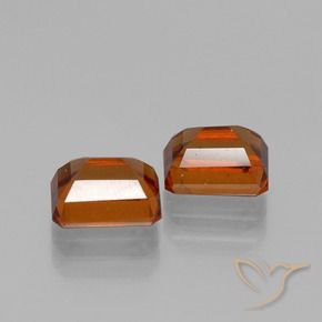 Gemas de granate hessonita Naranja rojizo natural de 2.92 ct, Corte Octágono / Esmeralda, VS