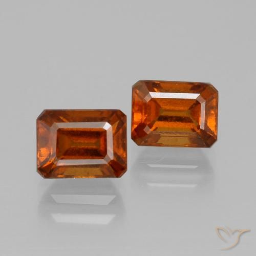 2.98ctw Natural Naranja rojizo Granate Hessonita, corte esmeralda, VS