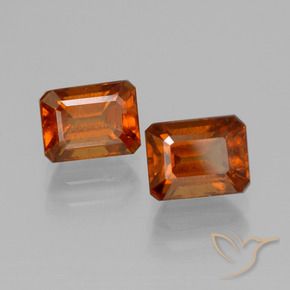 Gemas de granate hessonita Naranja rojizo natural de 2.98 ct, Corte Octágono / Esmeralda, VS