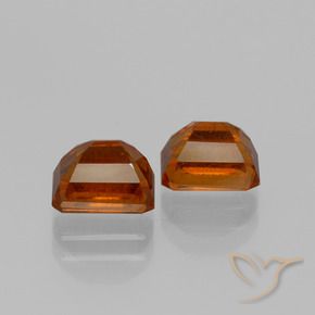 Gemas de granate hessonita Naranja rojizo natural de 2.98 ct, Corte Octágono / Esmeralda, VS