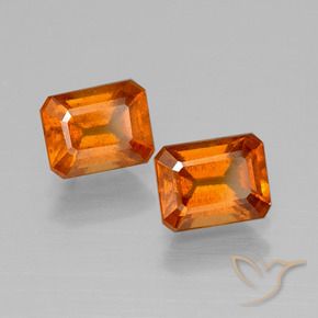 Gemas de granate hessonita Naranja medio natural de 2.28 ct, Corte Octágono / Esmeralda, VS
