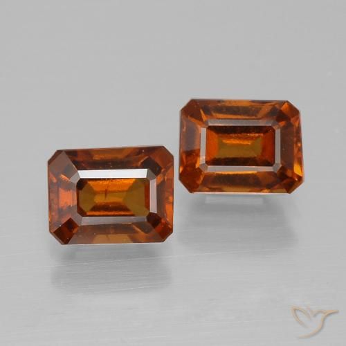 2.61ctw Natural Naranja oscuro granate hessonita, corte esmeralda, VS