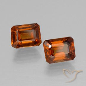 Gemas de granate hessonita Naranja oscuro natural de 2.61 ct, Corte Octágono / Esmeralda, VS