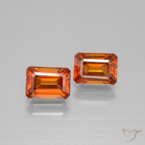 2.36ctw Natural Naranja oscuro granate hessonita, corte esmeralda, VS