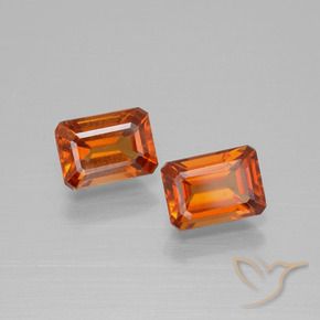 Gemas de granate hessonita Naranja oscuro natural de 2.36 ct, Corte Octágono / Esmeralda, VS