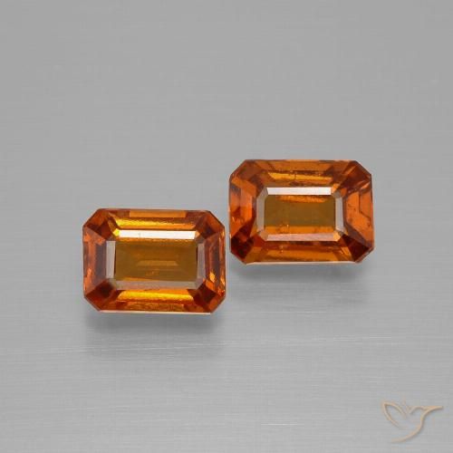 2.19ctw Natural Naranja medio Granate Hessonita, corte esmeralda, VS