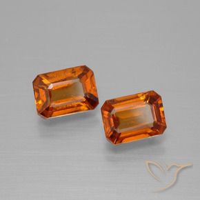 Gemas de granate hessonita Naranja medio natural de 2.19 ct, Corte Octágono / Esmeralda, VS