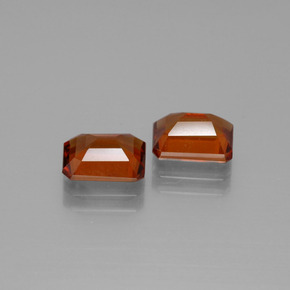Gemas de granate hessonita Naranja fuego natural de 3.34 ct, corte esmeralda, VS
