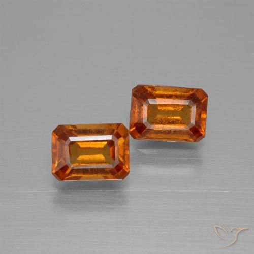 2.20ctw Natural Naranja oscuro granate hessonita, corte esmeralda, VS