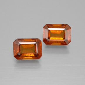 Gemas de granate hessonita naranja natural de  ct, corte esmeralda, VS-SI