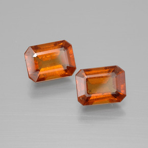 Gemas de granate hessonita naranja natural de  ct, corte esmeralda, VS-SI