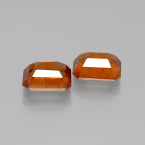 Gemas de granate hessonita naranja natural de  ct, corte esmeralda, VS-SI