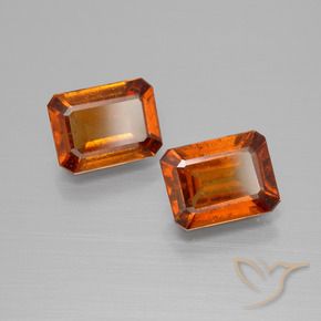 Gemas de granate hessonita Naranja oscuro natural de 3.37 ct, Corte Octágono / Esmeralda, VS-SI