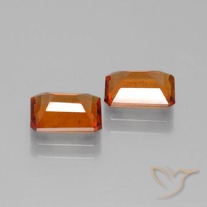 Gemas de granate hessonita Naranja oscuro natural de 3.37 ct, Corte Octágono / Esmeralda, VS-SI