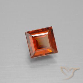 granate hessonita Naranja oscuro natural de 1.77 ct, Cuadrado, VS